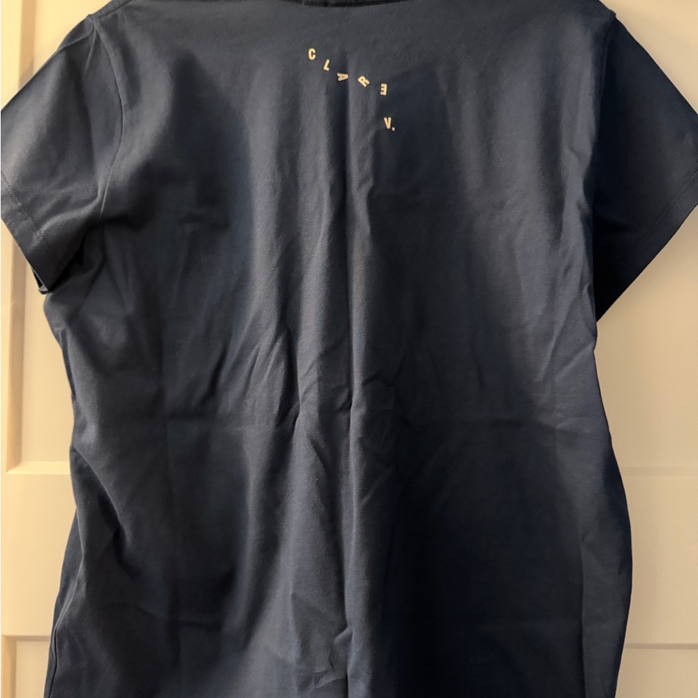 Clare V. Navy Blue T-Shirt with 'Oui' Print size small NWT - Picture 4 of 4